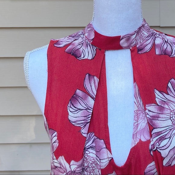 sleeveless floral dress cutout flowy summer spring Easter style forever 21 small - Picture 4 of 16